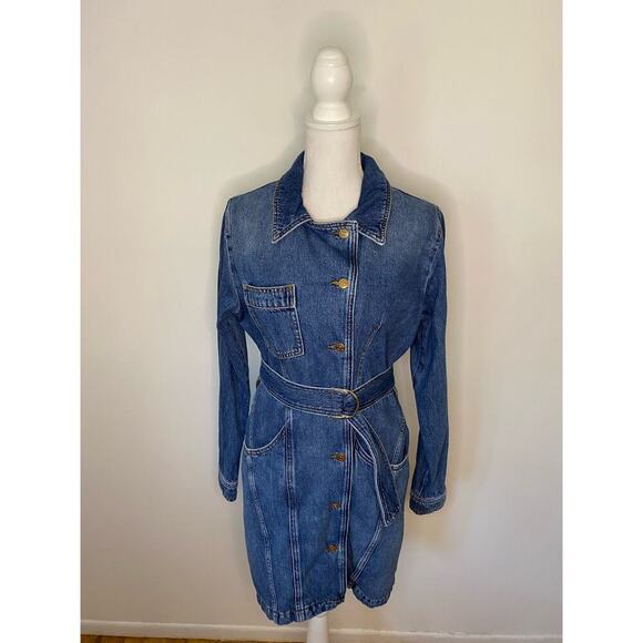 Claudie Pierlot Roulie Belted Denim Dress - Picture 2 of 8